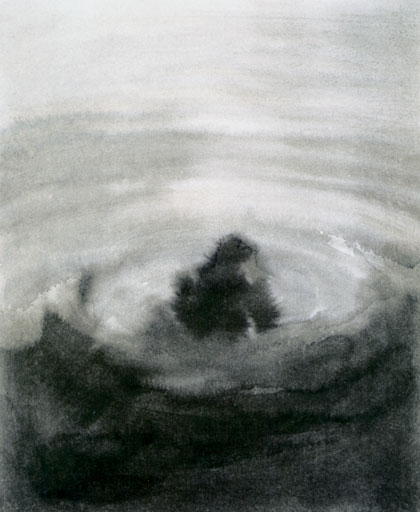 18. Charley CASE - Dessin - Pilgrim in Ganges - 2003 - Lavis - encre sur (...)