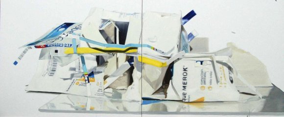 Laurent RABIER - Barak - huile sur toile diptyque - 2006 - 2 x 100 x 120 (...)