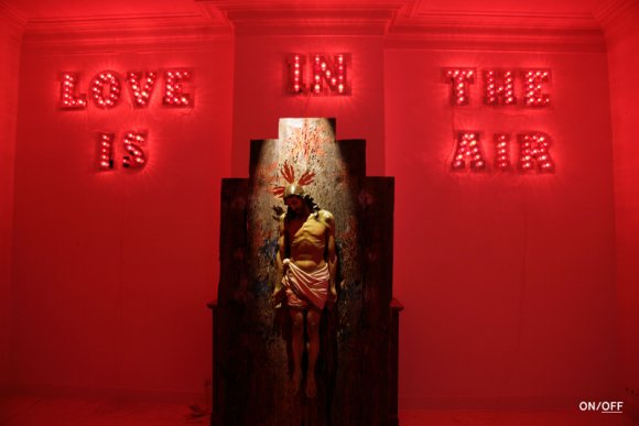 26Carlos Aires :'Jesus-ON' mixed media installation